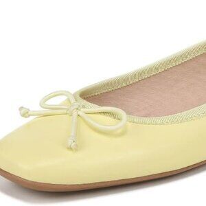 Franco Sarto Womens Abigail Bow Ballet Flats Citron Yellow Leather 9.5 M